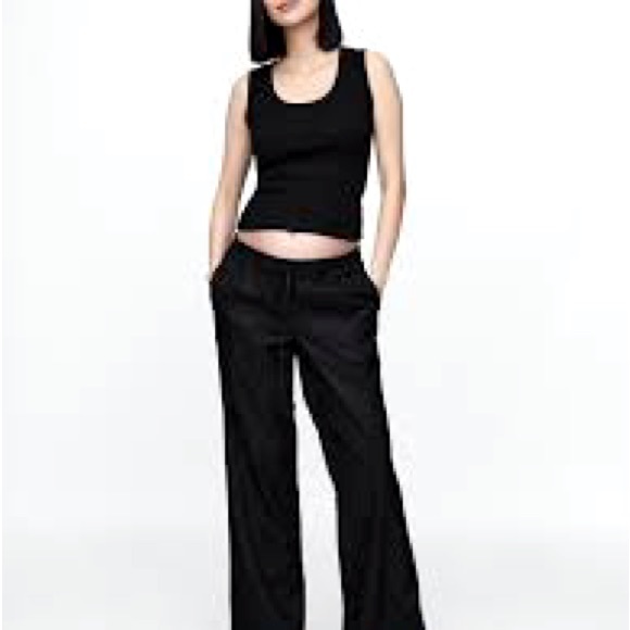 Gap High Rise Wide Leg Pull on Knit Lounge Pants Drawstring Pockets Baggy Lounge - Picture 1 of 7